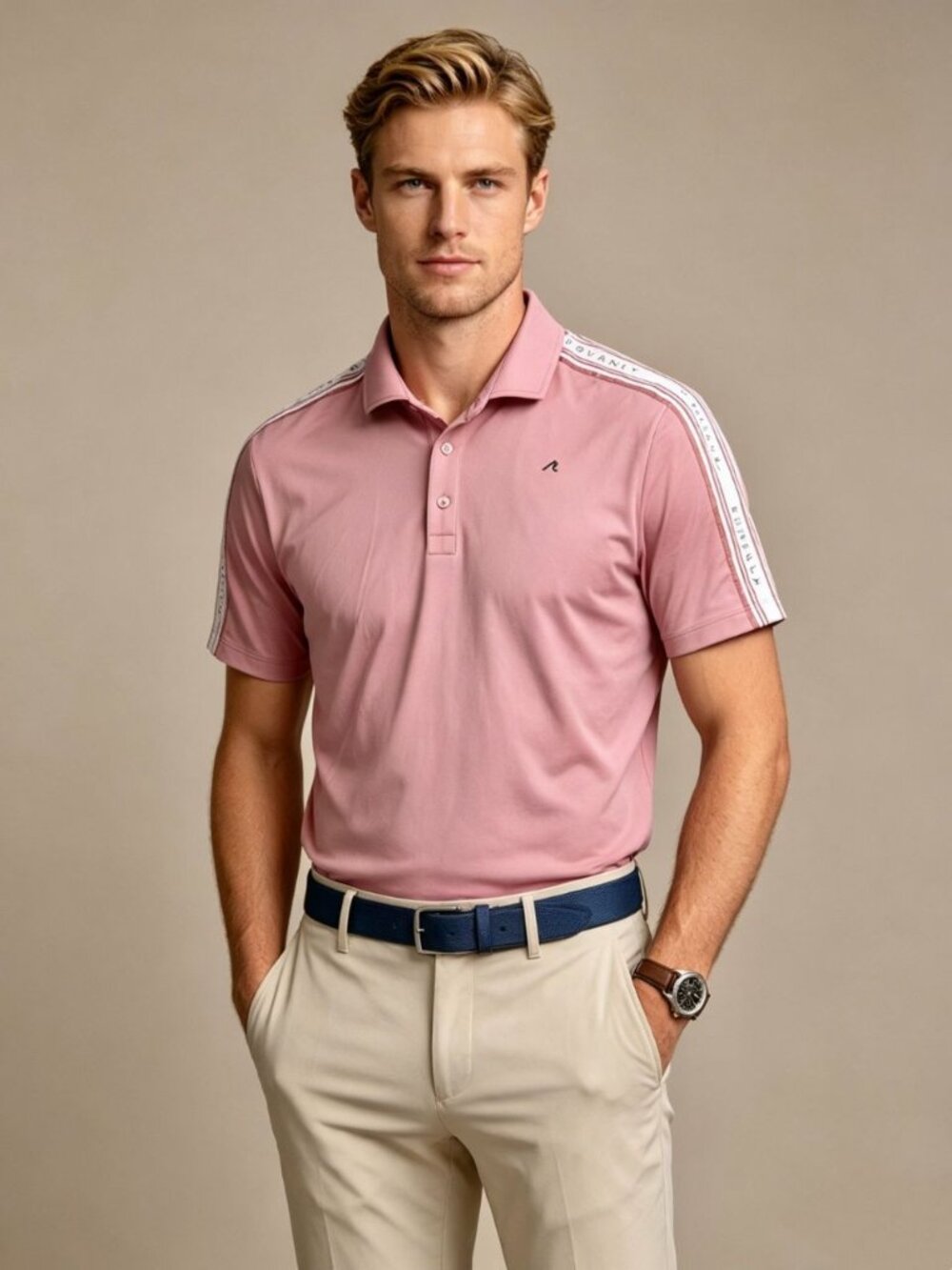NWOT Redvanly Golf Polo Shirt Mens Pink Short-Sleeved Size XL
